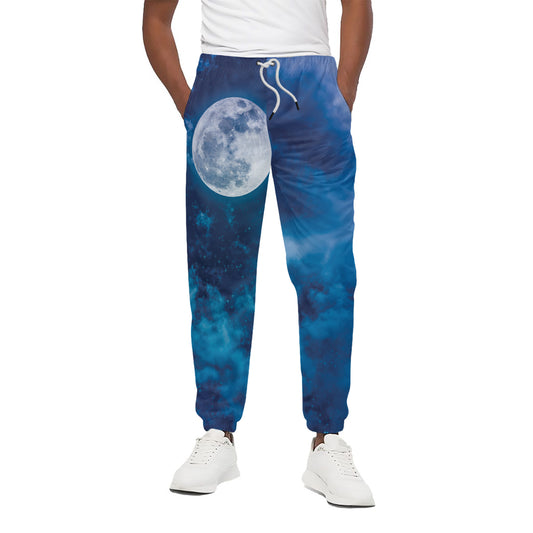 Night Sky And Moonlight Print Cotton Pants