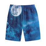 Night Sky And Moonlight Print Cotton Shorts
