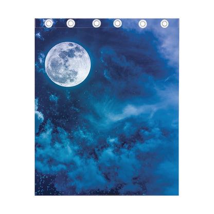 Night Sky And Moonlight Print Curtain