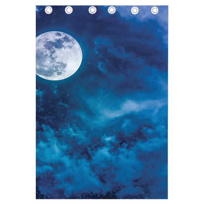 Night Sky And Moonlight Print Curtain