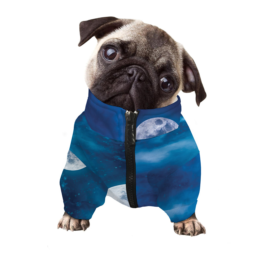 Night Sky And Moonlight Print Dog Zip Up Jacket