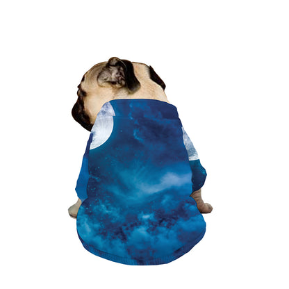 Night Sky And Moonlight Print Dog Zip Up Jacket