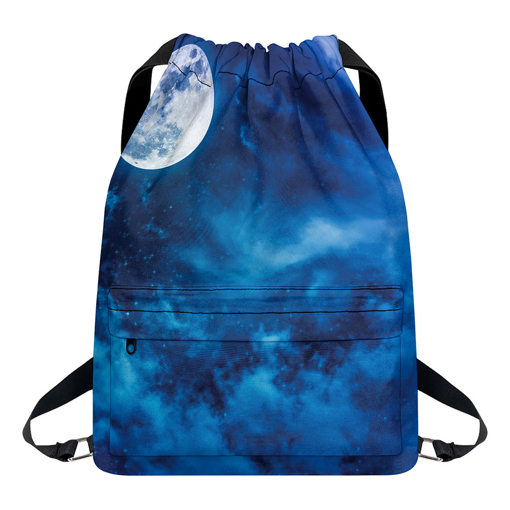 Night Sky And Moonlight Print Drawstring Backpack