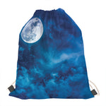 Night Sky And Moonlight Print Drawstring Bag