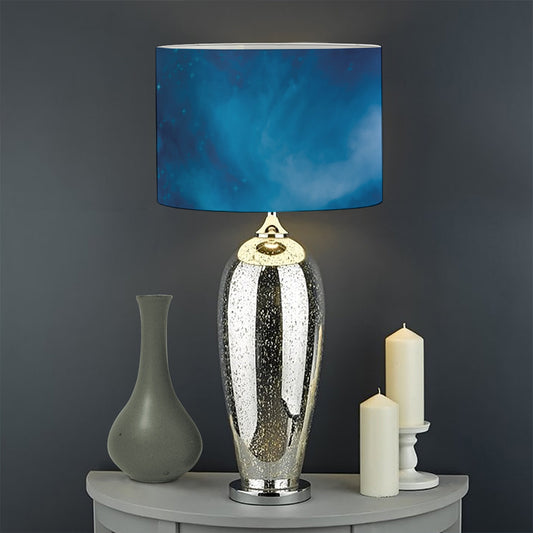 Night Sky And Moonlight Print Drum Lamp Shade