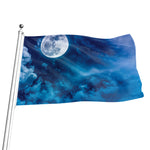 Night Sky And Moonlight Print Flag