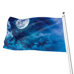 Night Sky And Moonlight Print Flag
