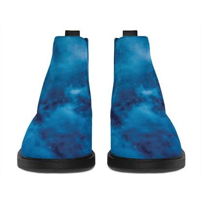 Night Sky And Moonlight Print Flat Ankle Boots