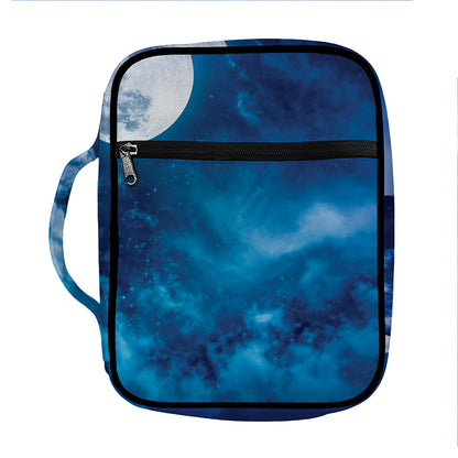Night Sky And Moonlight Print Front Pocket Bible Bag