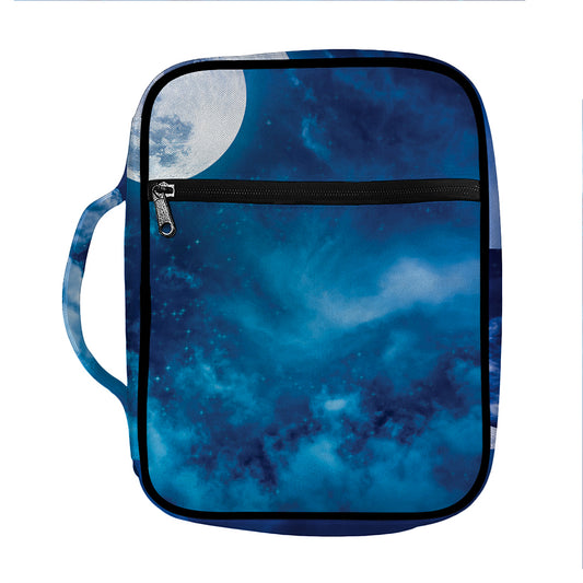 Night Sky And Moonlight Print Front Pocket Bible Bag