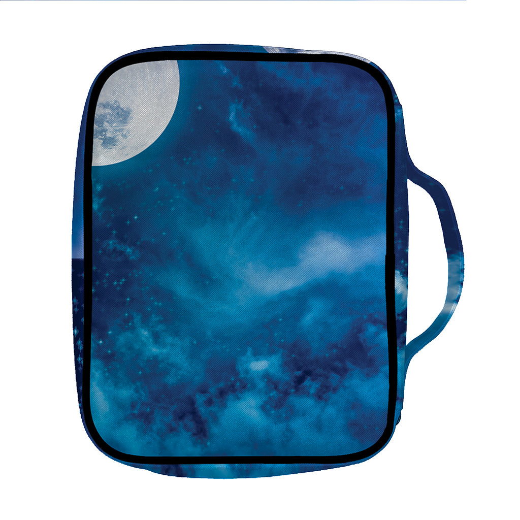 Night Sky And Moonlight Print Front Pocket Bible Bag