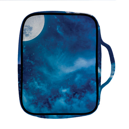 Night Sky And Moonlight Print Front Pocket Bible Bag