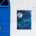Night Sky And Moonlight Print Garden Flag
