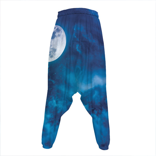 Night Sky And Moonlight Print Hammer Pants