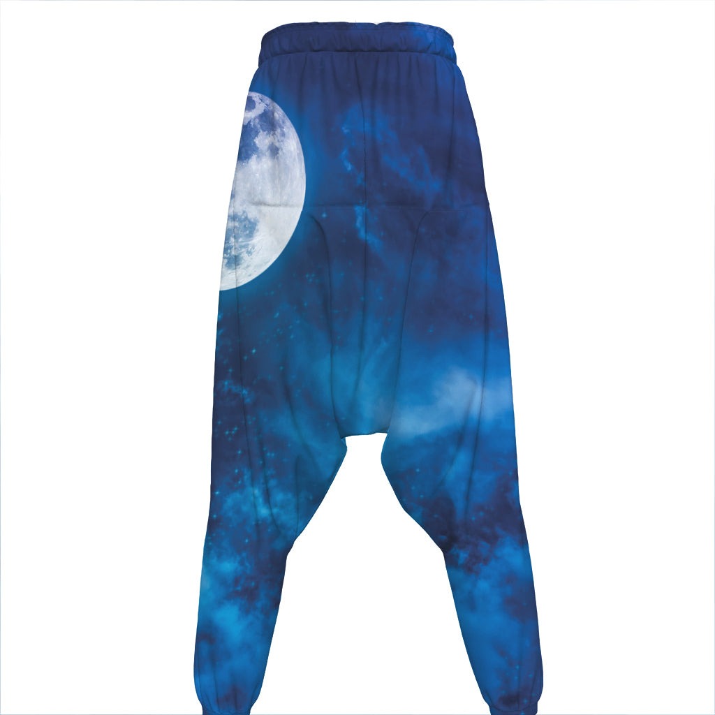 Night Sky And Moonlight Print Hammer Pants