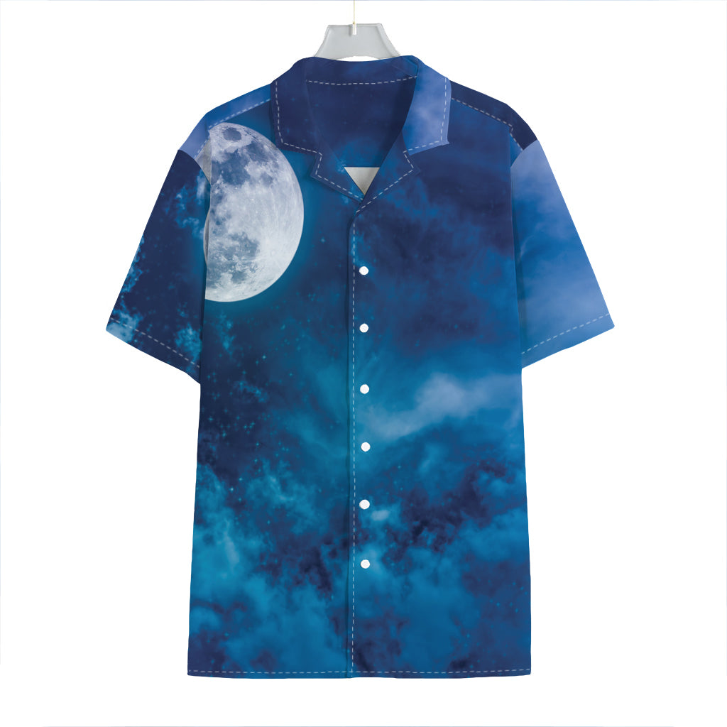 Night Sky And Moonlight Print Hawaiian Shirt