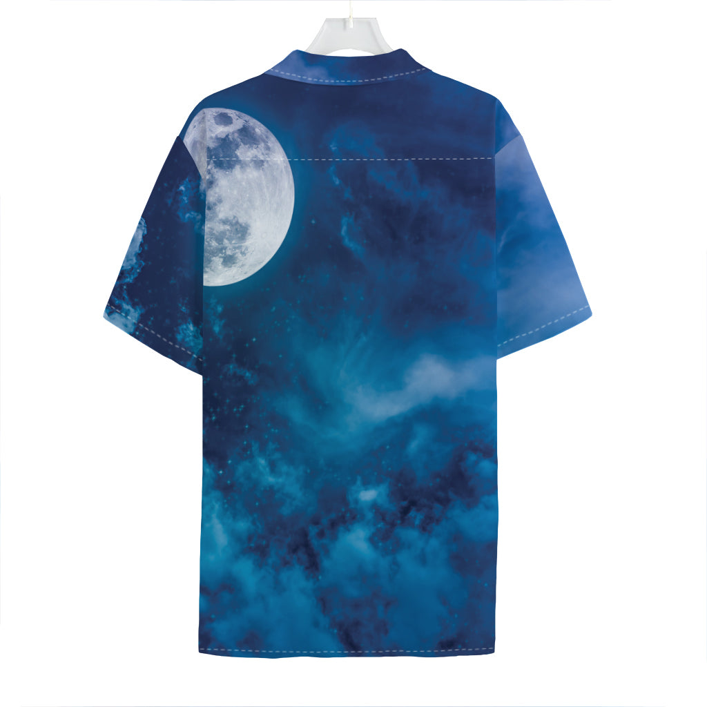 Night Sky And Moonlight Print Hawaiian Shirt
