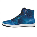 Night Sky And Moonlight Print High Top Leather Sneakers