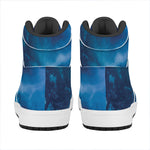 Night Sky And Moonlight Print High Top Leather Sneakers