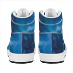 Night Sky And Moonlight Print High Top Leather Sneakers