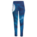 Night Sky And Moonlight Print High-Waisted Pocket Leggings