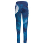 Night Sky And Moonlight Print High-Waisted Pocket Leggings