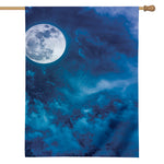 Night Sky And Moonlight Print House Flag