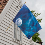 Night Sky And Moonlight Print House Flag