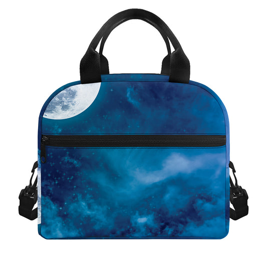 Night Sky And Moonlight Print Insulated Lunch Bag