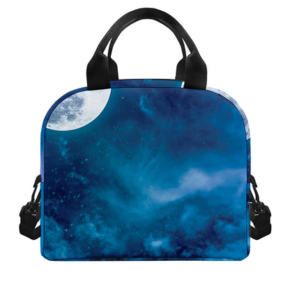 Night Sky And Moonlight Print Insulated Lunch Bag