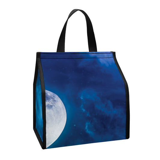 Night Sky And Moonlight Print Insulated Lunch Tote