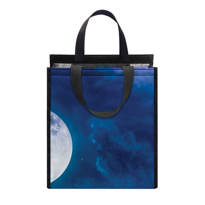 Night Sky And Moonlight Print Insulated Lunch Tote