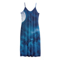 Night Sky And Moonlight Print Jersey Midi Cami Dress