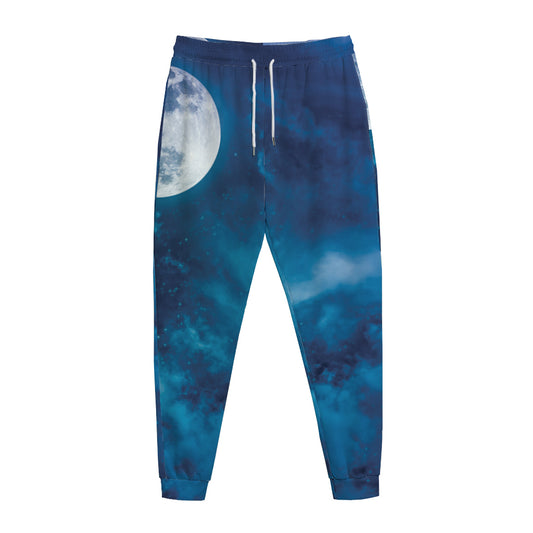 Night Sky And Moonlight Print Jogger Pants