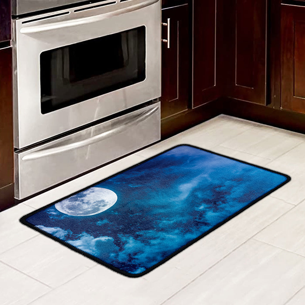 Night Sky And Moonlight Print Kitchen Mat