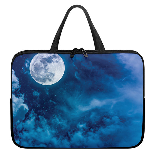 Night Sky And Moonlight Print Laptop Sleeve With Handle