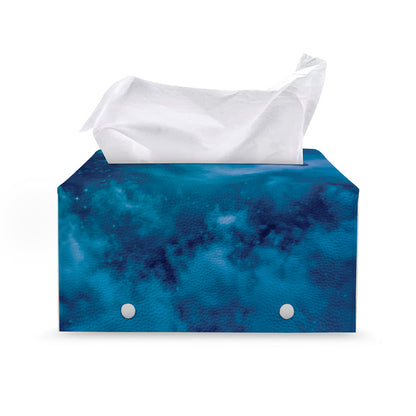 Night Sky And Moonlight Print Leather Tissue Box Cover