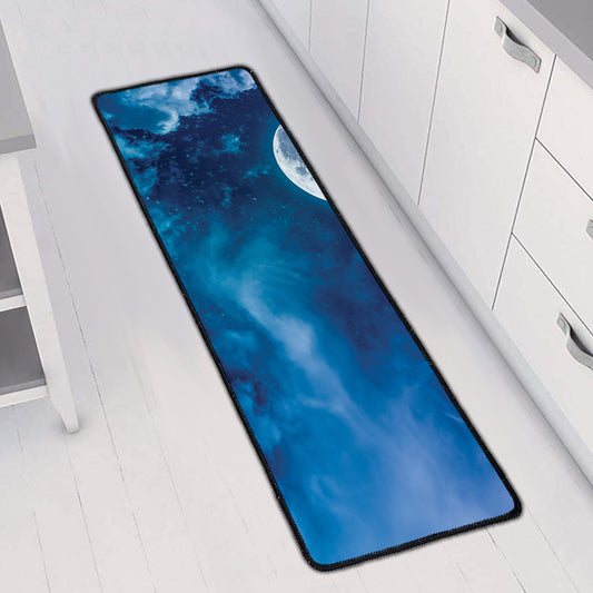 Night Sky And Moonlight Print Long Kitchen Mat
