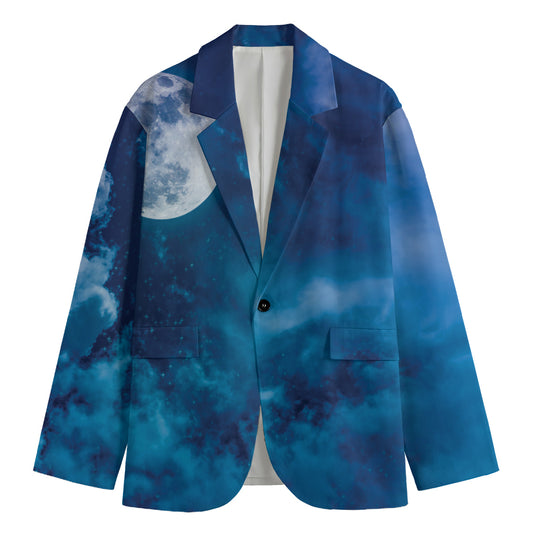 Night Sky And Moonlight Print Men's Blazer
