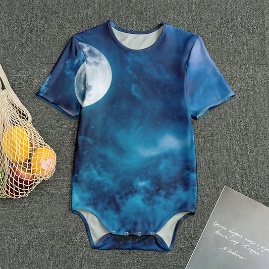 Night Sky And Moonlight Print Men's Bodysuit