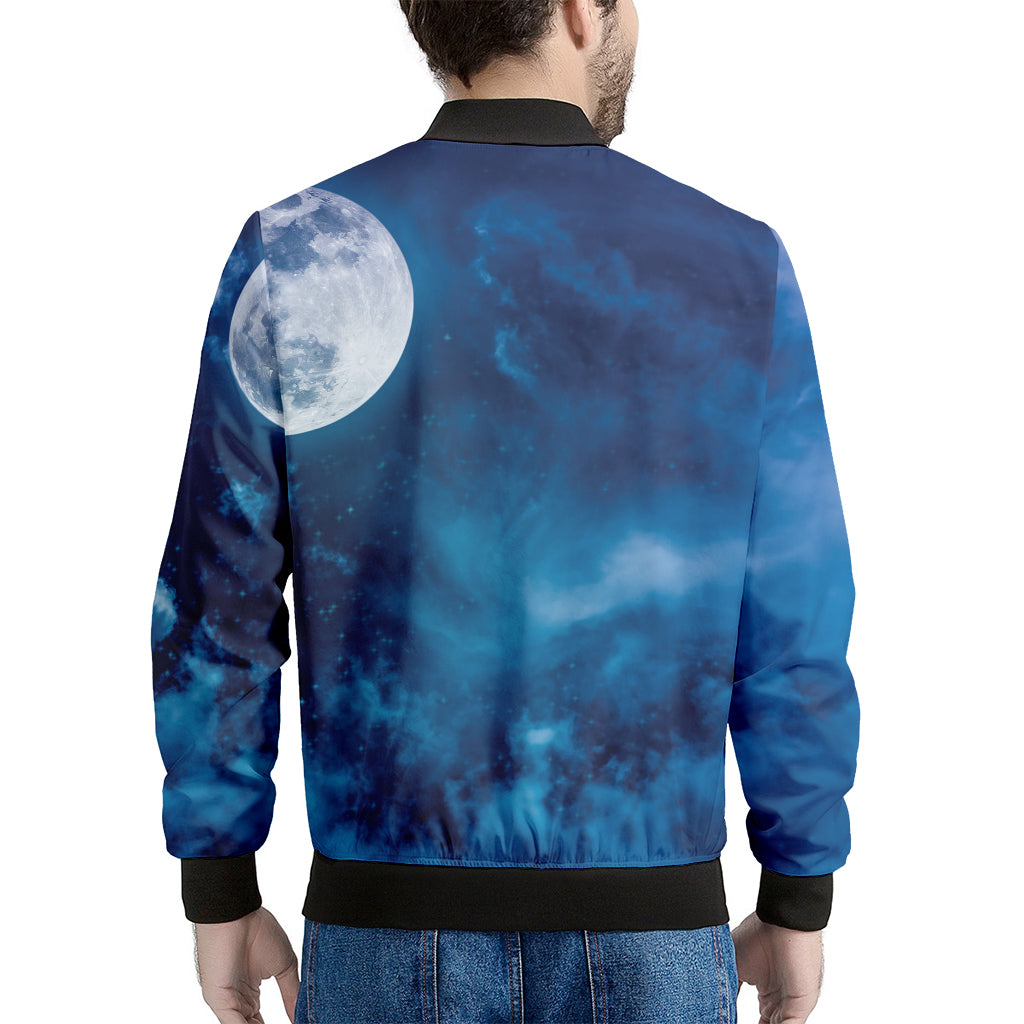 Night Sky And Moonlight Print Men's Bomber Jacket