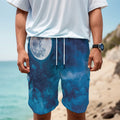 Night Sky And Moonlight Print Men's Cargo Shorts