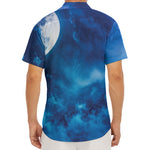 Night Sky And Moonlight Print Men's Deep V-Neck Shirt