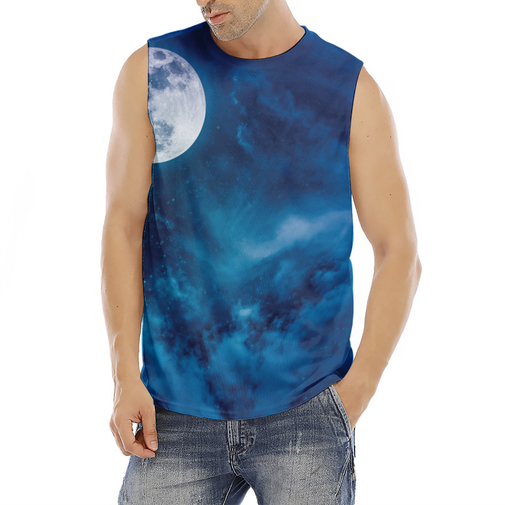 Night Sky And Moonlight Print Men's Fitness Tank Top