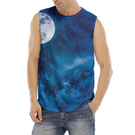 Night Sky And Moonlight Print Men's Fitness Tank Top