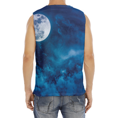 Night Sky And Moonlight Print Men's Fitness Tank Top