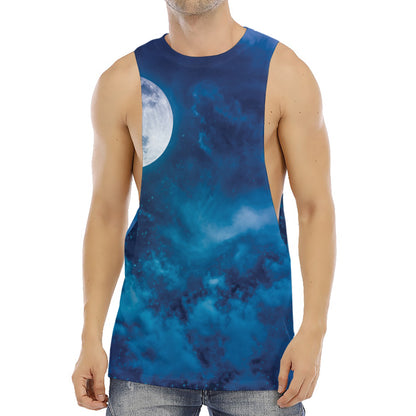 Night Sky And Moonlight Print Men's Muscle Tank Top