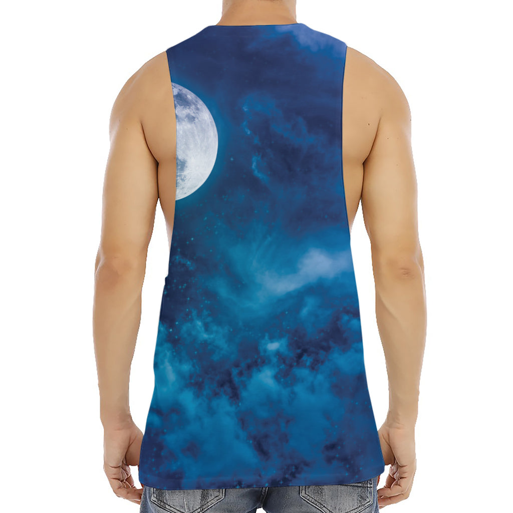 Night Sky And Moonlight Print Men's Muscle Tank Top