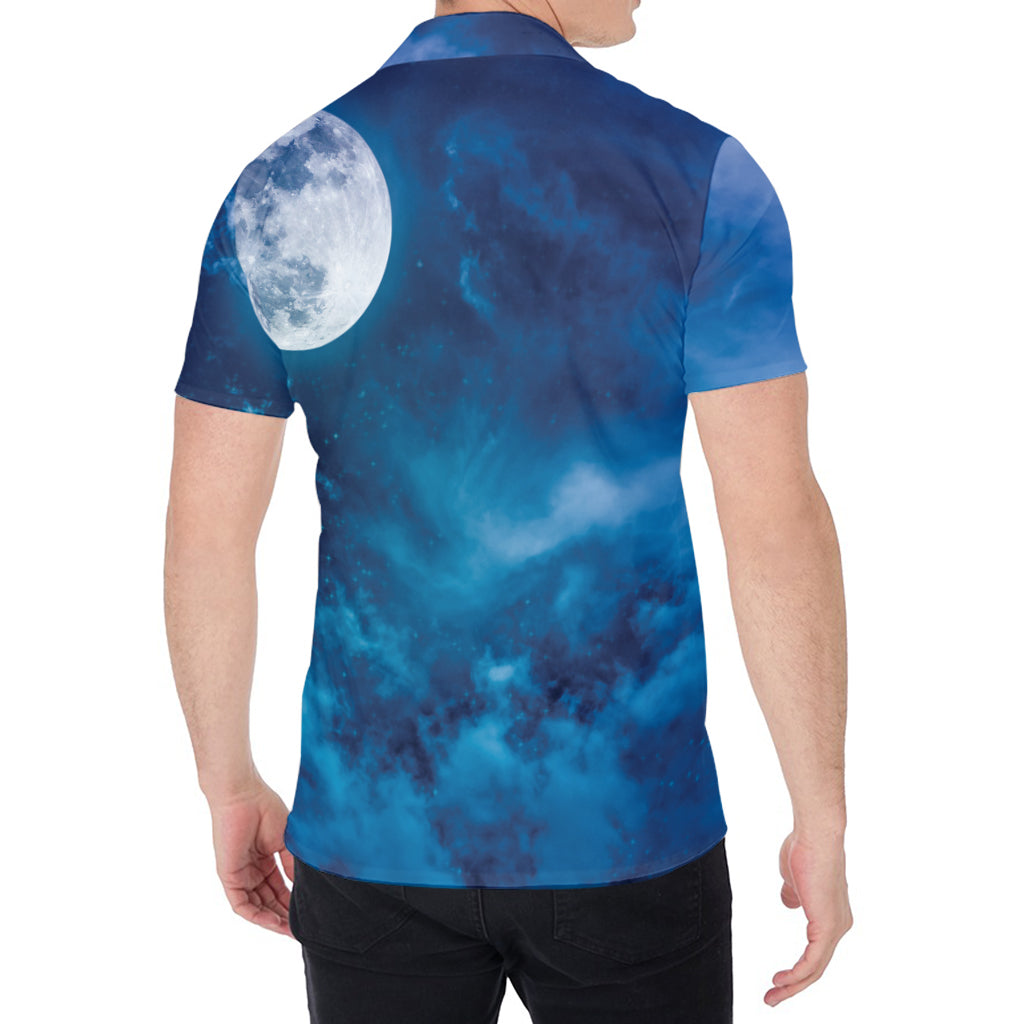 Night Sky And Moonlight Print Men's Shirt