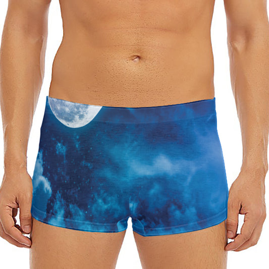 Night Sky And Moonlight Print Men's Short Boxer Briefs